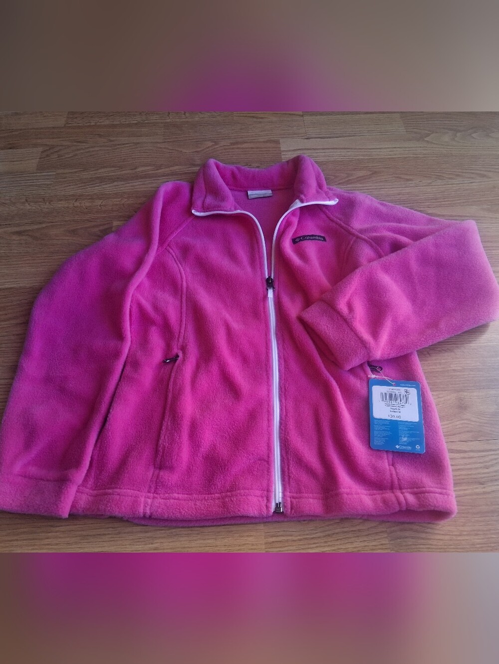 NWT Columbia Girls Pink Fleece Jacket,.   ,Sz   10/12,      Lg 14/16 MSRP $30